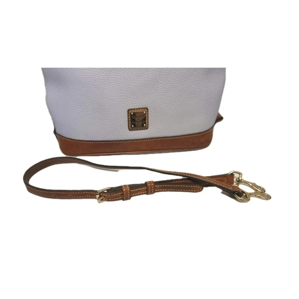 Dooney Bourke Pebble LargeDoomed Satchel ‎ Light Blue/Brown W/Shoulder Strap